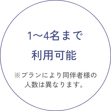 1〜4名まで 利用可能 